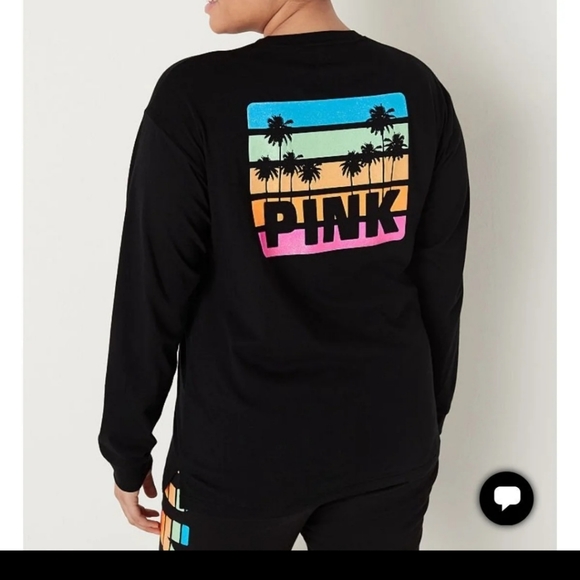 🌴 new Victoria's Secret PINK bling campus tee - Picture 2 of 7
